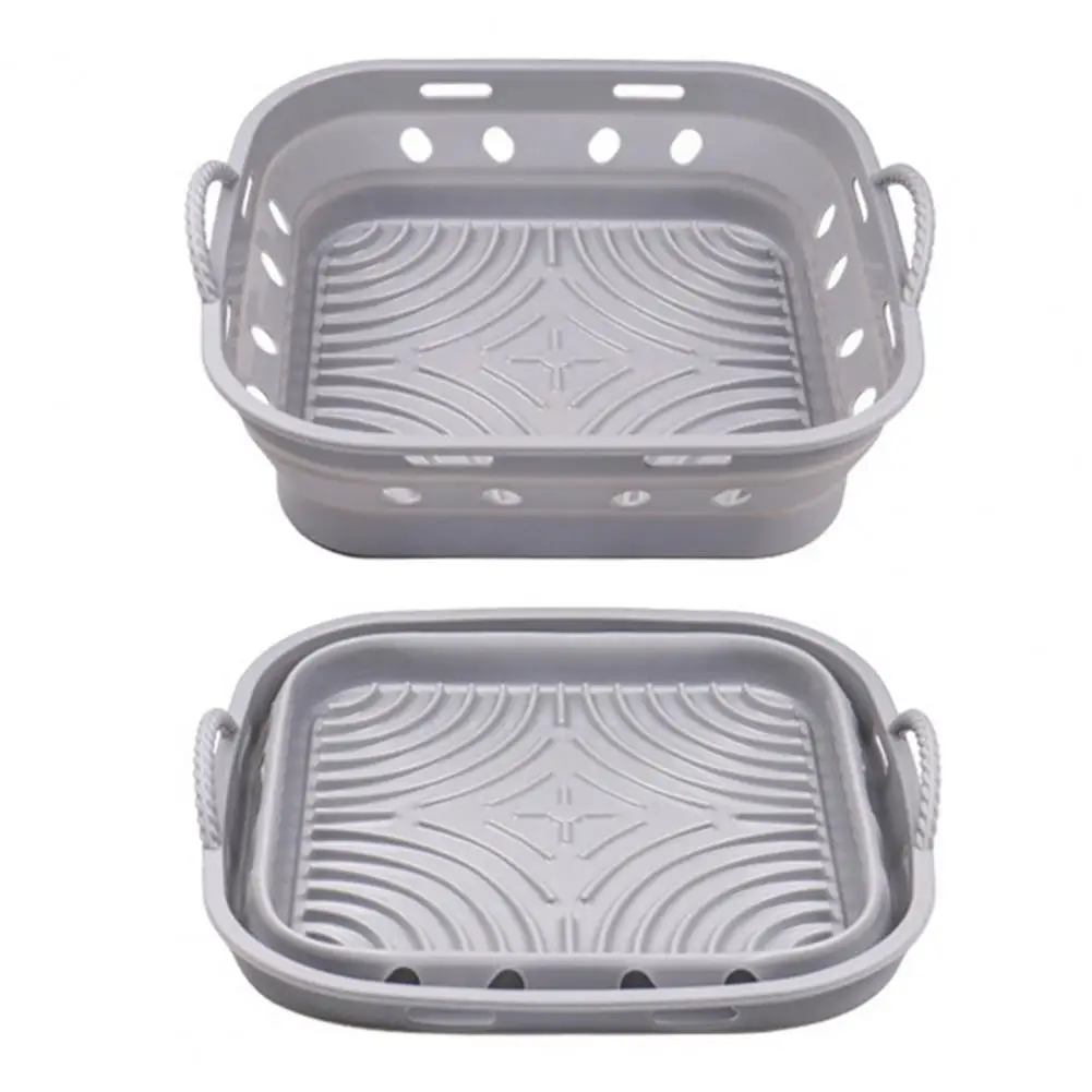 Oven Safe Silicone Liner Foldable Silicone Air Fryer Liner Basket Reusable Non-stick Baking Tray Food Grade Pot Mat for 3.6-6.8