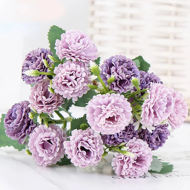 Artificial Lilacs Bouquet Wedding Decorative Silk Fake Flowers Auditorium Decoration Simulation Lilac Plant Purple Pink Flower