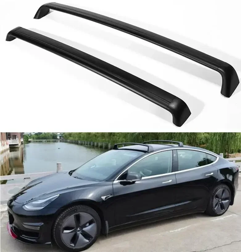 Roof Racks Fit For Tesla Model 3 2017 2018 2019 2020 2021 2022 Top Roof Rack Lock Rail Luggage Cross Bar Aluminum Alloy