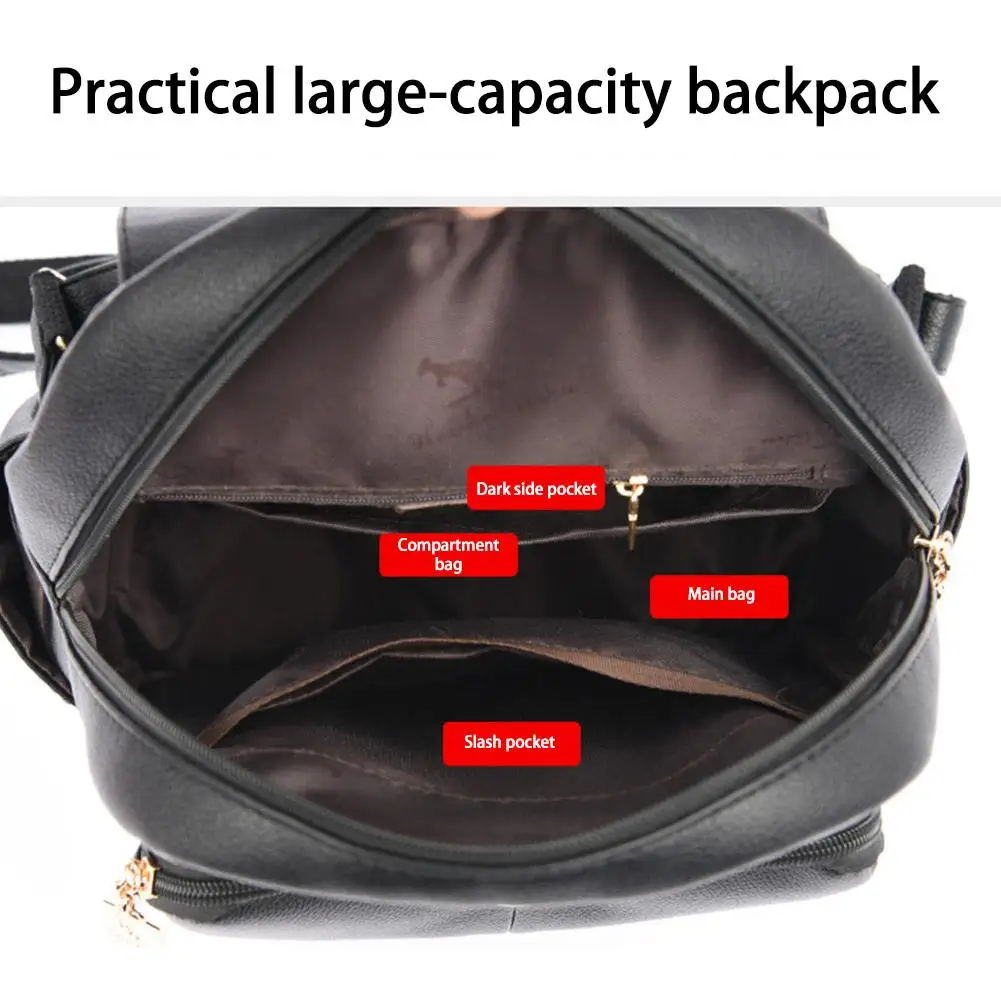 Damen-Rucksäcke aus Leder, großes Fassungsvermögen, weiches PU-Leder, modische Reisetasche, tägliche Pendeltasche, Schultasche für Studenten