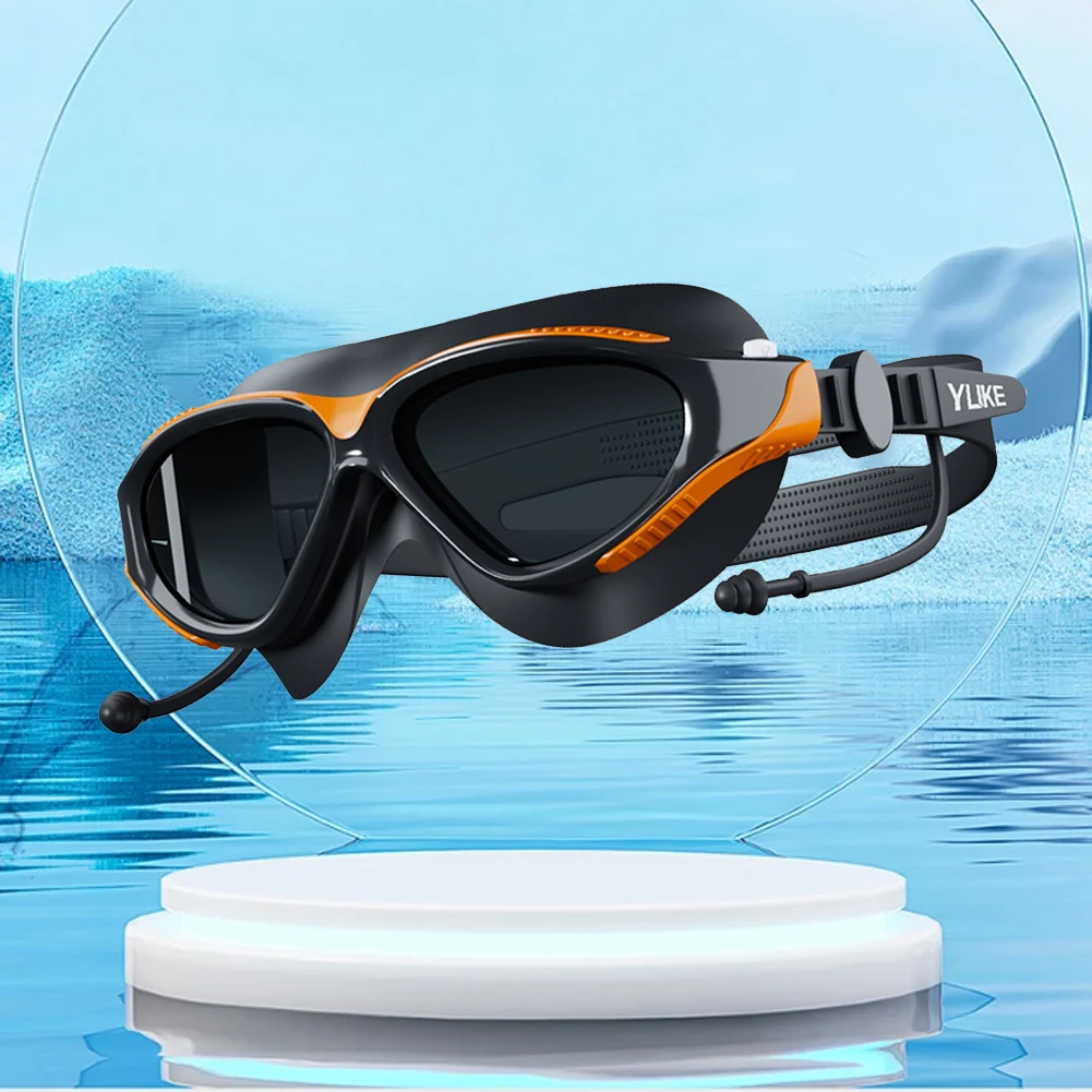 Lunettes de natation à grande monture, Anti-buée, professionnelles HD, étanches, à vue large, pour nageurs