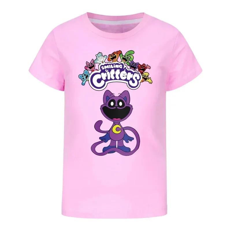 Smiling Crites tshirt kids short sleeve T-shirts toddler girls cartoon catnap clothes baby boys T-shirt children casual tops