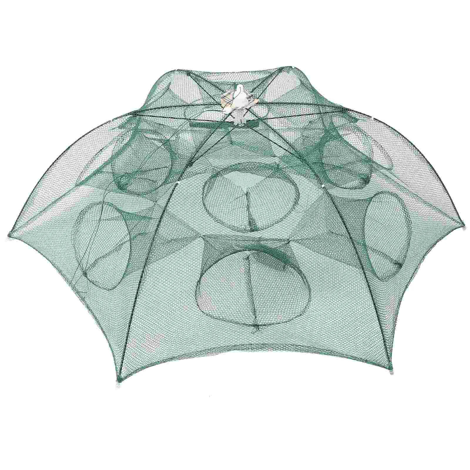 Foldable Crab Net Trap Cast Dip Cage Fishing Net for Fish Minnow Crawfish Shrimp Umbrella Design (Twelve Entrance)