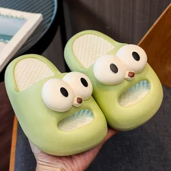 Summer Bathroom Slippers 3-10 Years Old Children Slippers Cartoon Big Eyes Kid EVA Slippers Girls Home Slippers