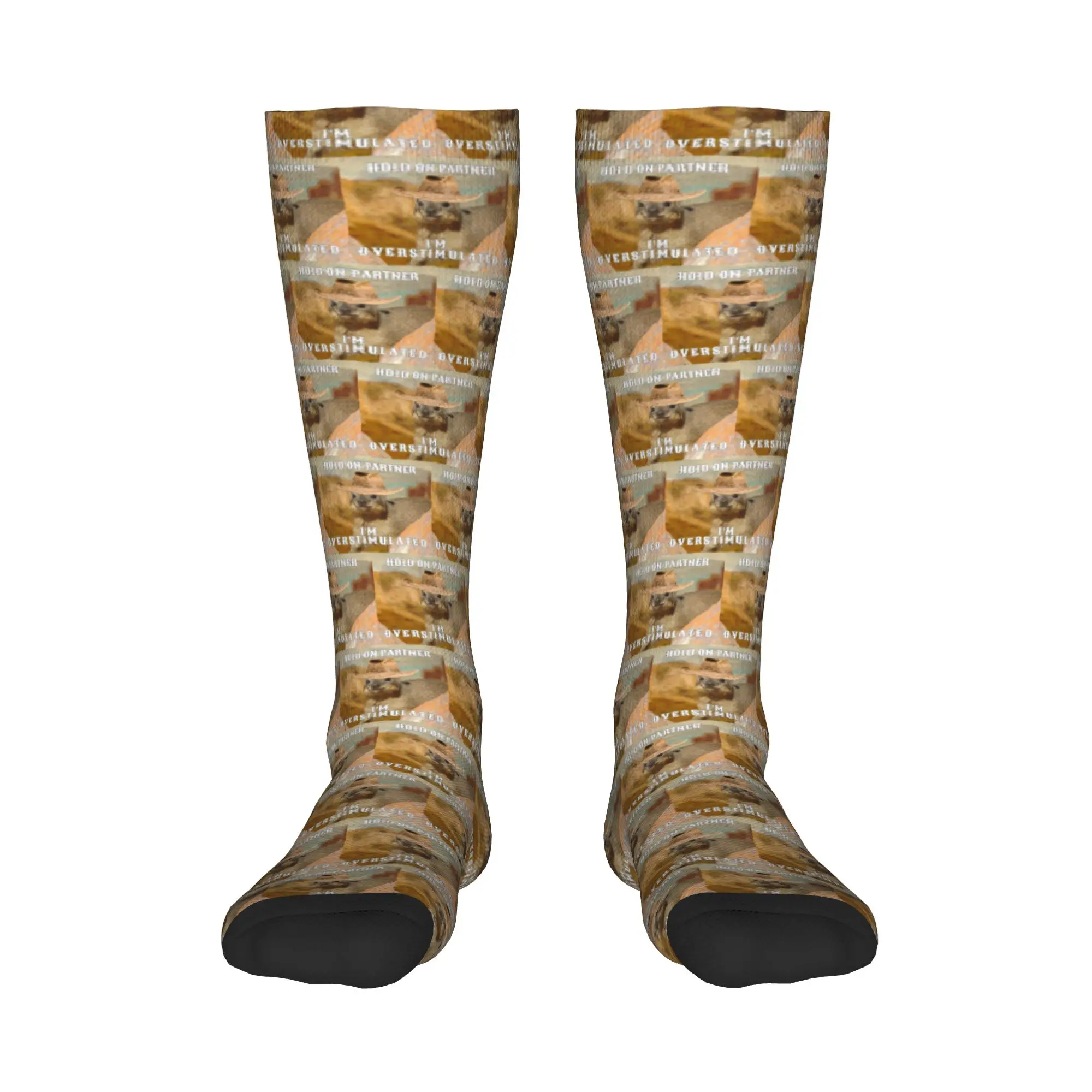 

All Seasons Crew Stockings Hold On Partner I'm Overstimulated Rock Hyrax Socks Crazy Long Socks Accessories for Men Women