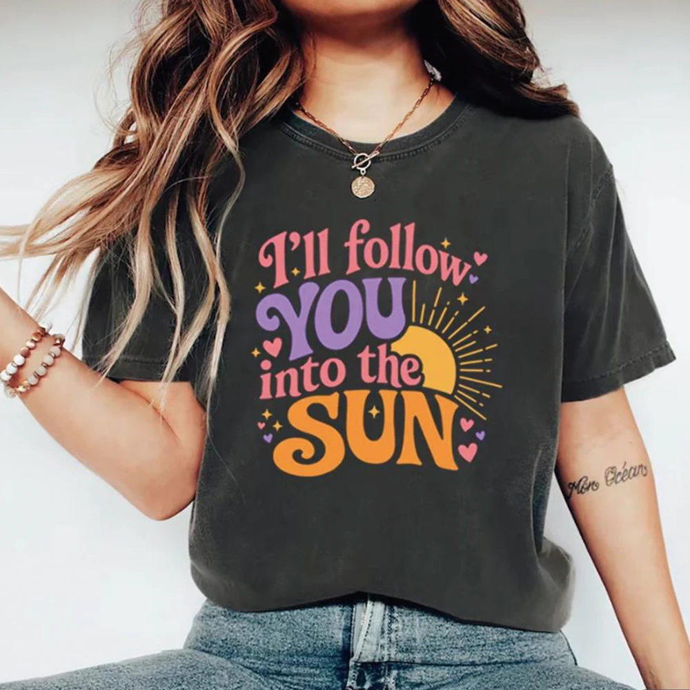 I'll Follow You Into The Sun T-Shirt K-Pop Concert Shirts Y2k Tees Kpop Tour Tshirt Unisex Short Sleeve Graphic Tops Fans Gift