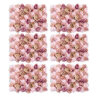 Pack of 6 Flower Wall Panels,Flower Wall,Artificial Flowers, Romantic Rose Flower Wall,40x60cm,for DIY Background,Party, Wedding