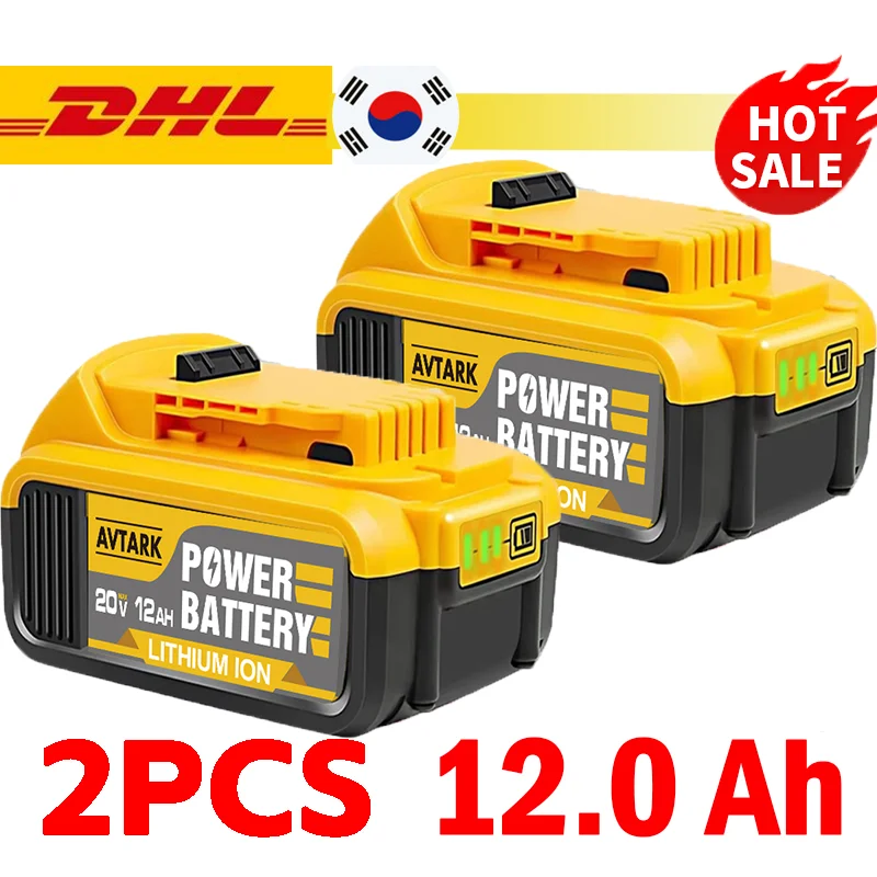 

20V DCB200 9.0Ah 12.0Ah Replacement Li-ion Battery for DeWalt DCB205 DCB201 DCB203 Power Tool Battery 20 Volt MAX With Charger