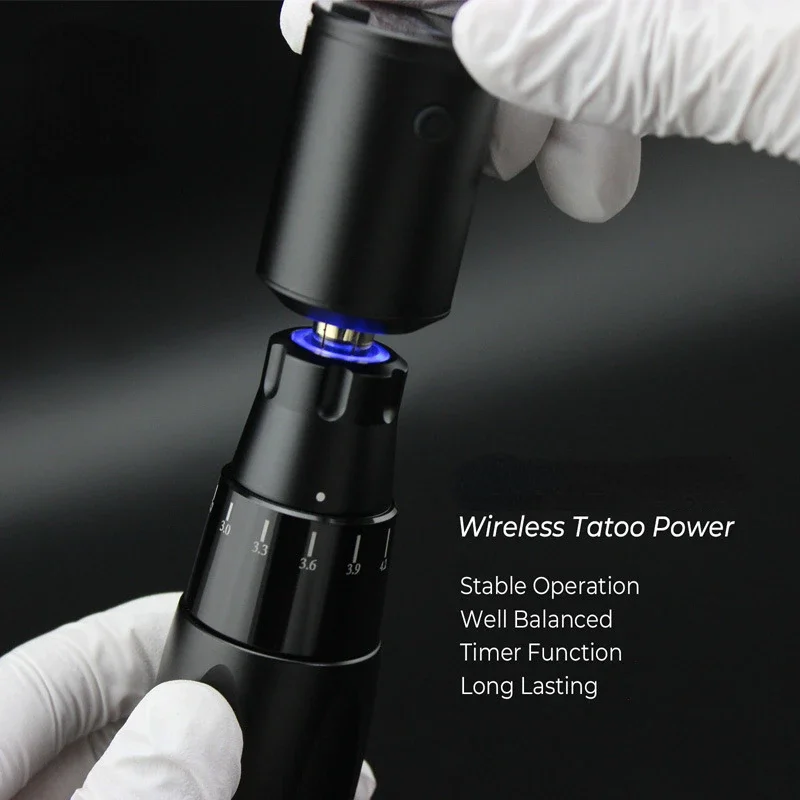 Professionale Wireless Tattoo Power Supply Motor Machine Pen batteria al litio Mobile 1600mAh alimentazione a ricarica rapida interfaccia RCA