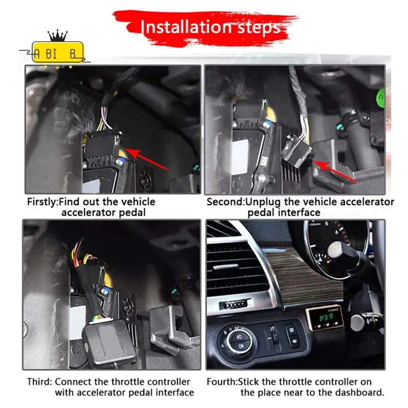 

ABIB -Electronic Throttle Controller 9 MODE Pedal Accelerator Fuel-Efficient For Jeep Wrangler JK Dodge Challenger RAM 1500