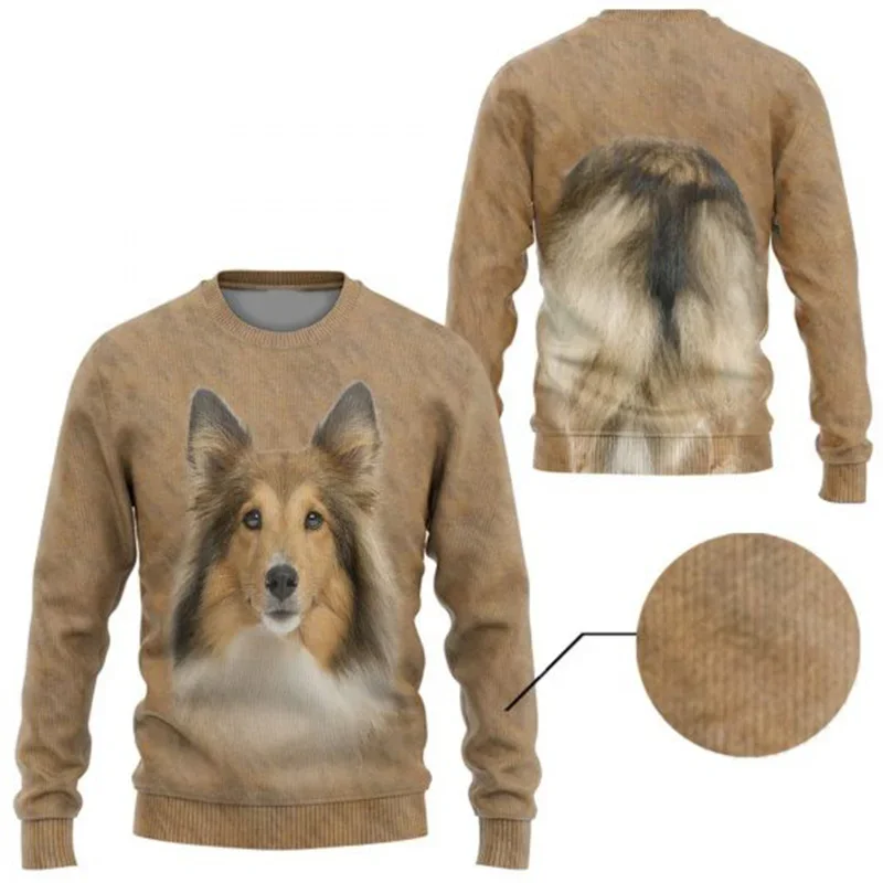 Shetland Sheepdog Dog All Over Printed Unisex Sweater For Dog Lover Casual Knit Sweatshirt Men's For Women's Pullover