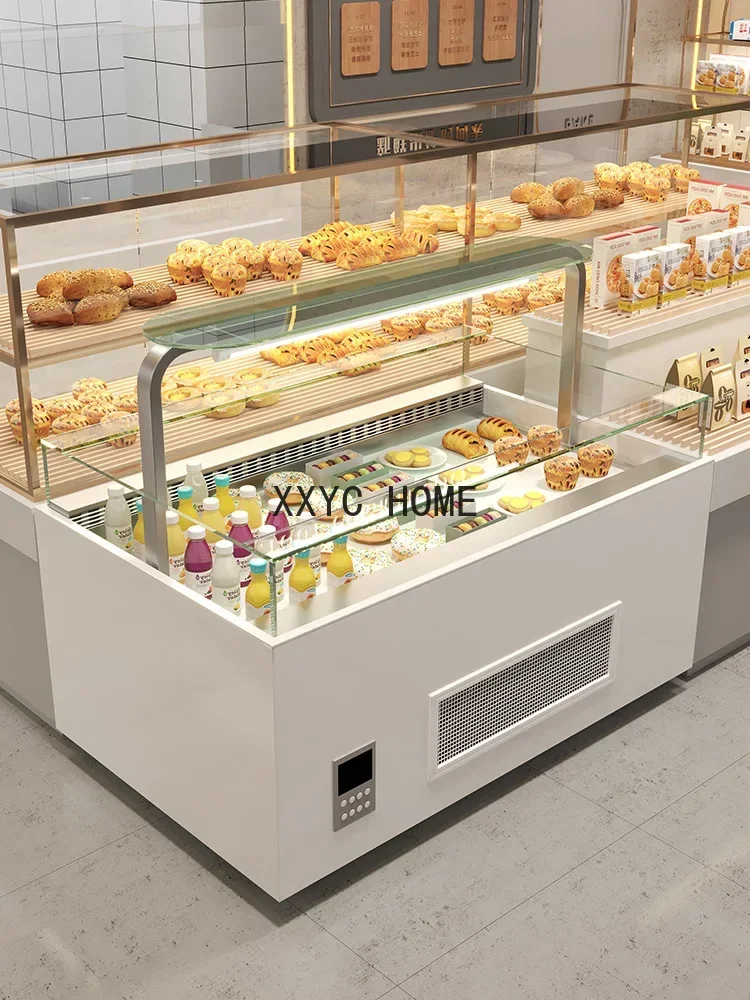 Open sandwich sushi cabinet horizontal air-cooled cake dessert cabinet commercial open refrigerated fresh-keeping cabinet
