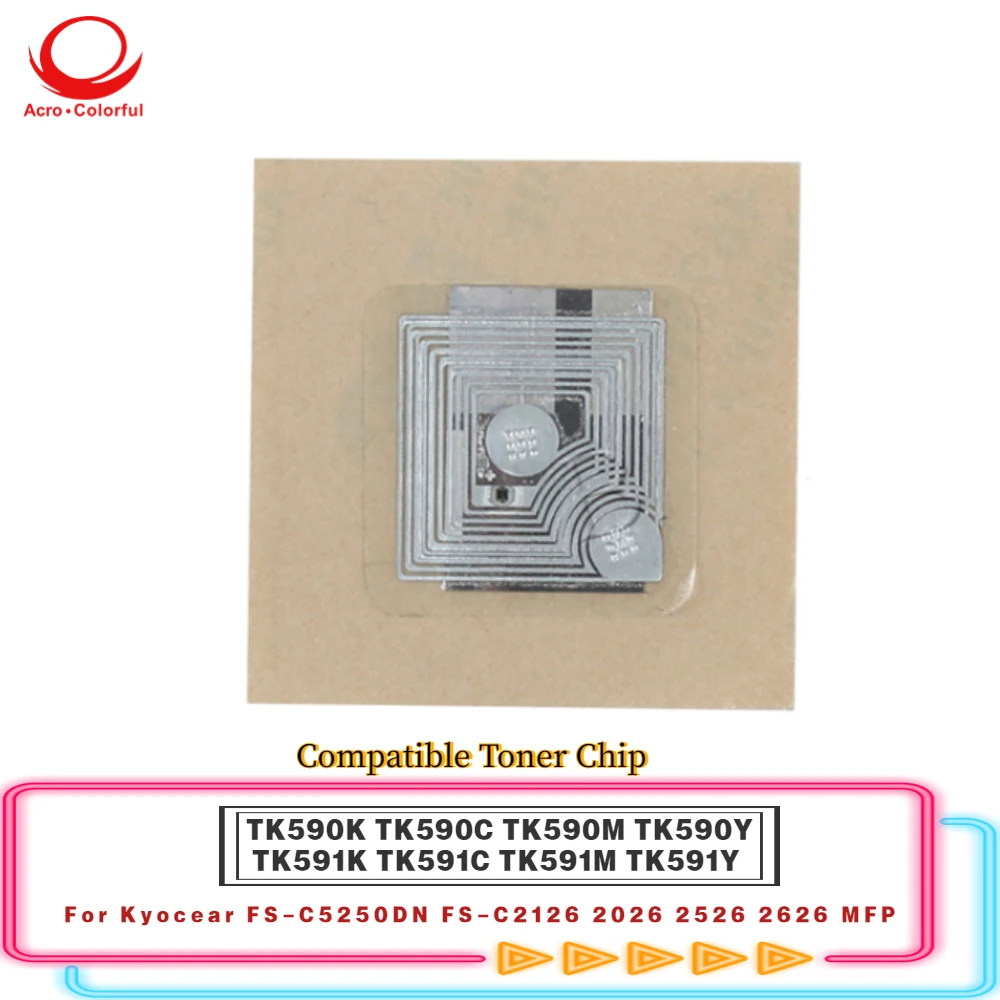 

Совместимый чип тонера TK590K TK590C TK590M TK590Y для принтера Kyocear FS-C5250DN FS-C2126 2026 2526 TK591K TK591C TK591M TK591Y