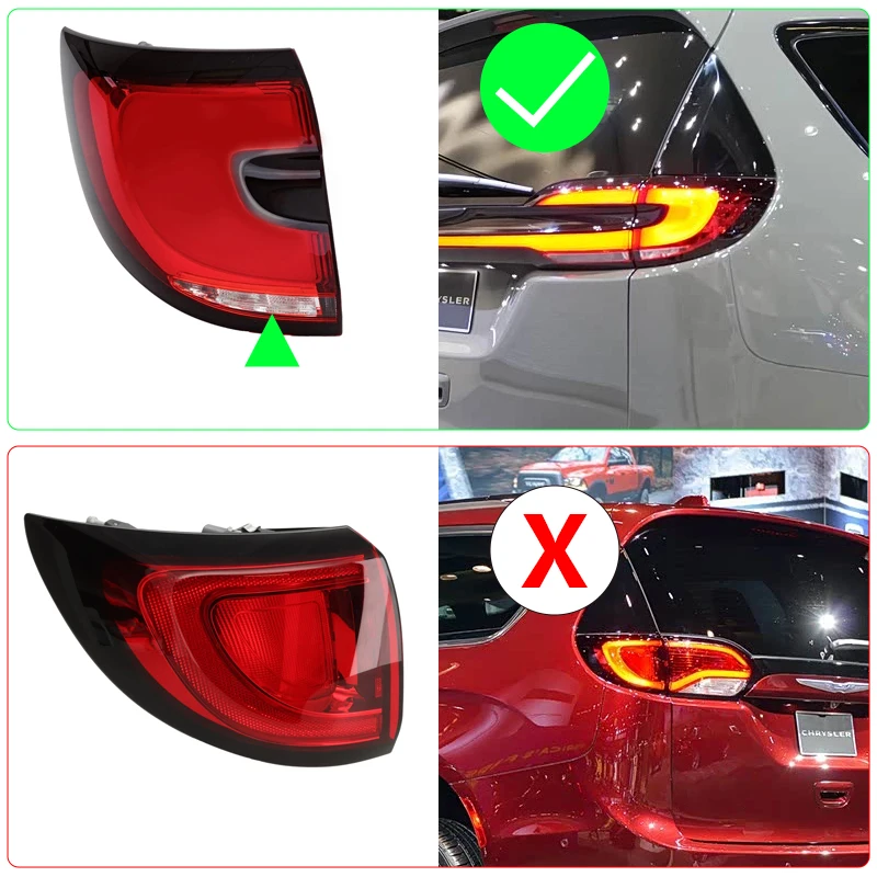 Car Outer LED Tail Light Brake Rear Lamp For Chrysler Pacifica 2021 2022 2023 2024 2025 Turn Indicator Light Stop Brake Light