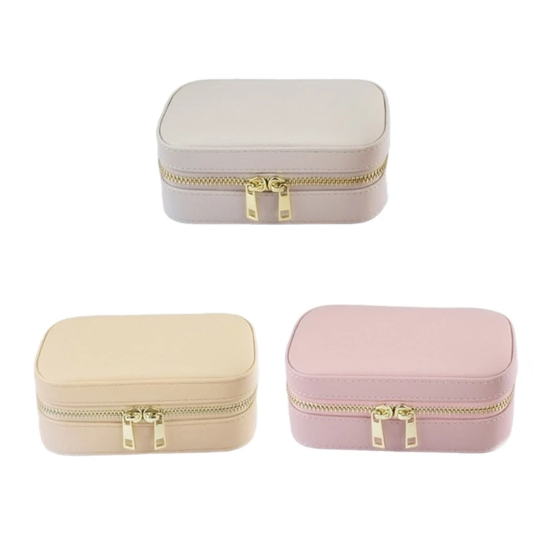 Portable PU Leather Jewellery Box Convenient and Secure Storage Case for Women 3XUA