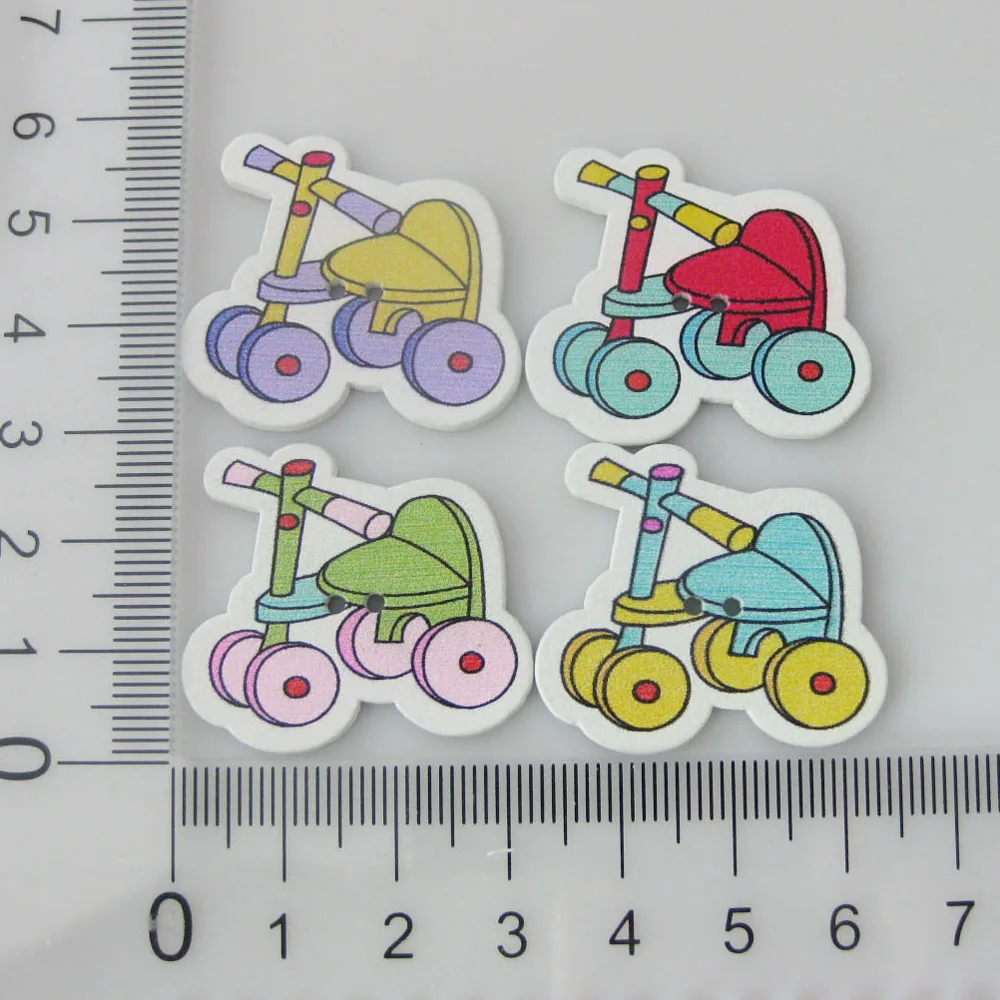 WBNKWA Various Car/Bike Mix 50Pcs Wood Children Clothes Buttons DIY Sewing Decoration Scrapbooking Accessories