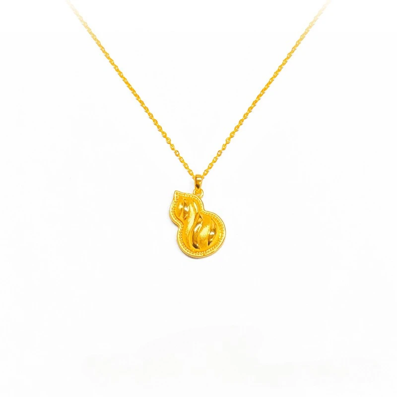 

Genuine Fashion 18 Kt Gold Color Hulu Pendant for Women Wedding Engagement O Link Chain Pendant Wedding Birthday Jewelry