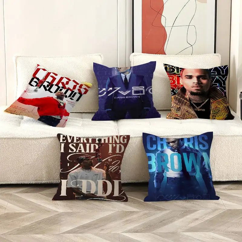 Chris Brown Different Styles Classic Movie Pillow Anime Pillow Sofa Bed Head Pillow Cover Cushion Cover 45x45 cm Fashion