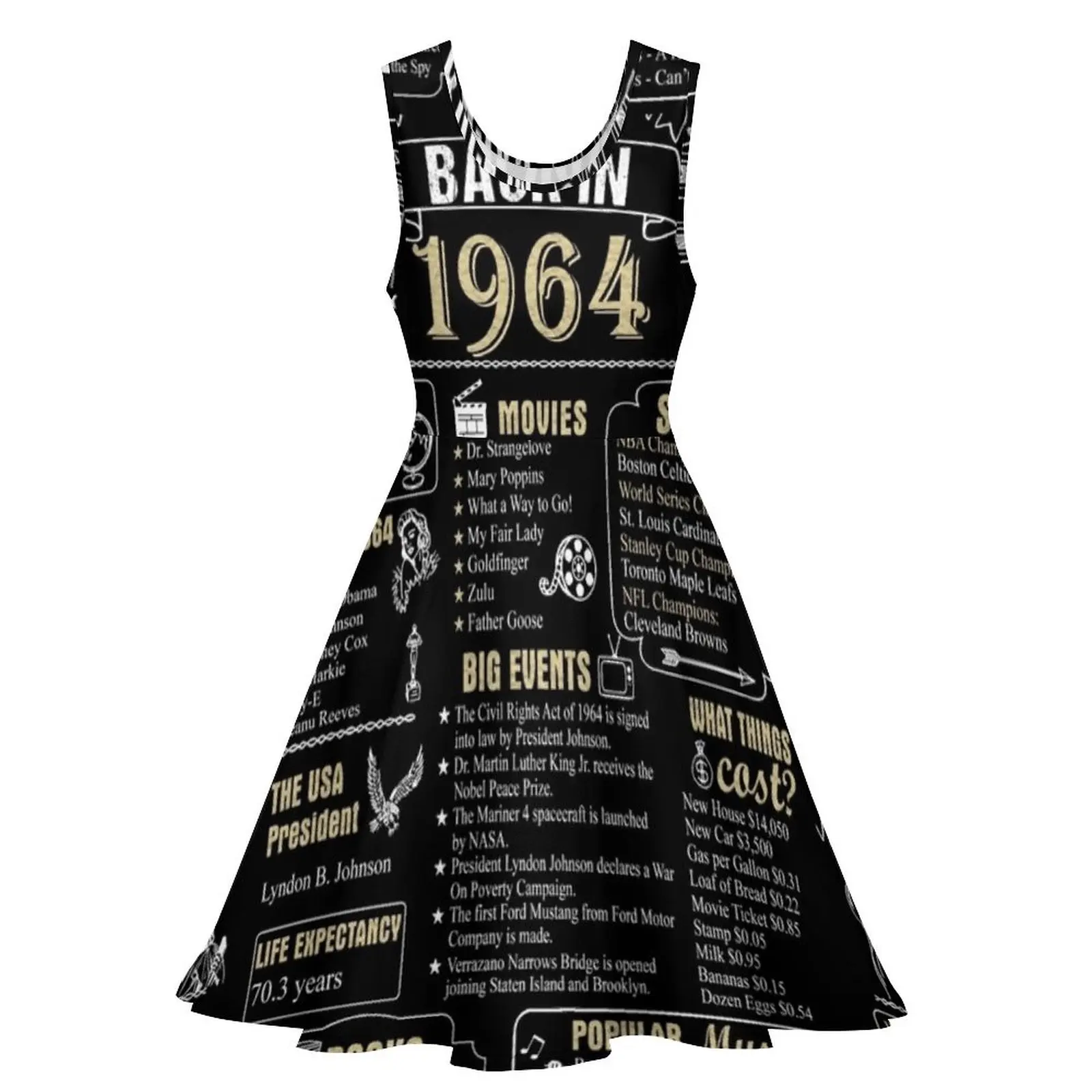 Birthday Anniversary 1964 History Back in 1964 Sleeveless Dress Dress for pregnant women Party dresses for women