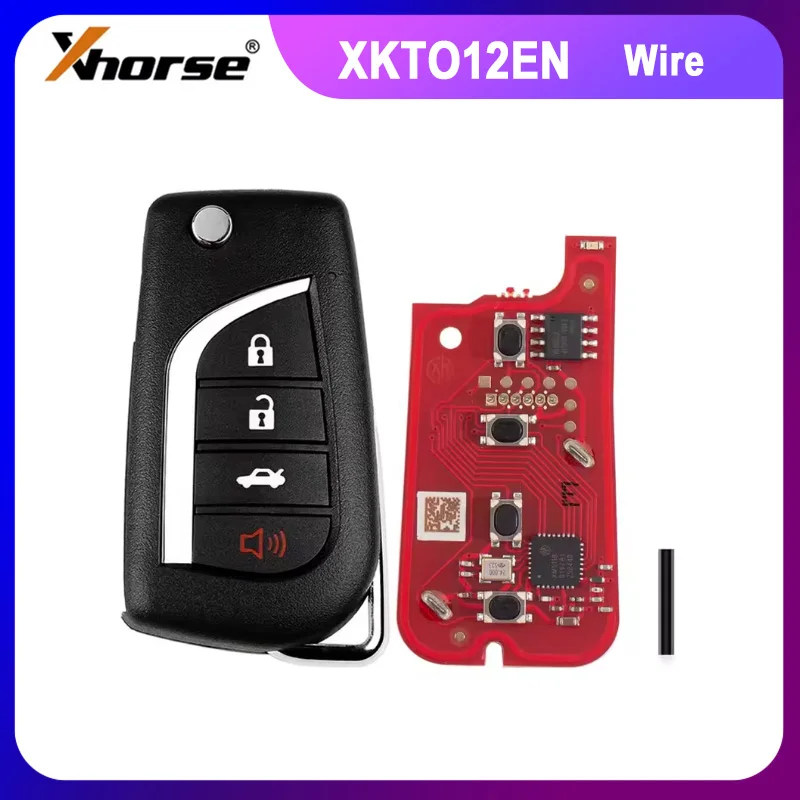 

1PCS/LOT XHORSE XKTO12EN for Toyota Style(Flip-4BTN) Wired Universal Remote Key Fob 4 Button for VVDI Key Tool (English Version)