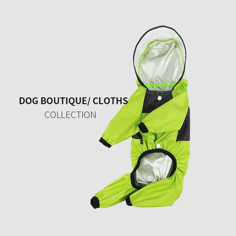 Pet Dog Raincoat Transparent Hooded Jumpsuit Dogs Waterproof Coat Water Resistant Clothes for Dogs Cats Jacket Pet Supplies