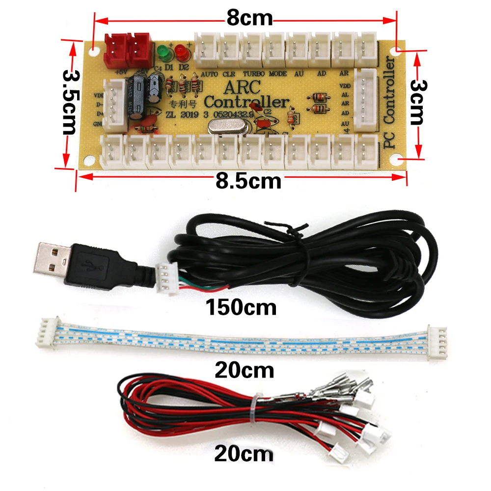 Copy SANWA Game Machine Arcade Console DIY Kit 8 Way Joystick Push Buttons For PC Raspberry Pi Zero Delay USB Board Controller