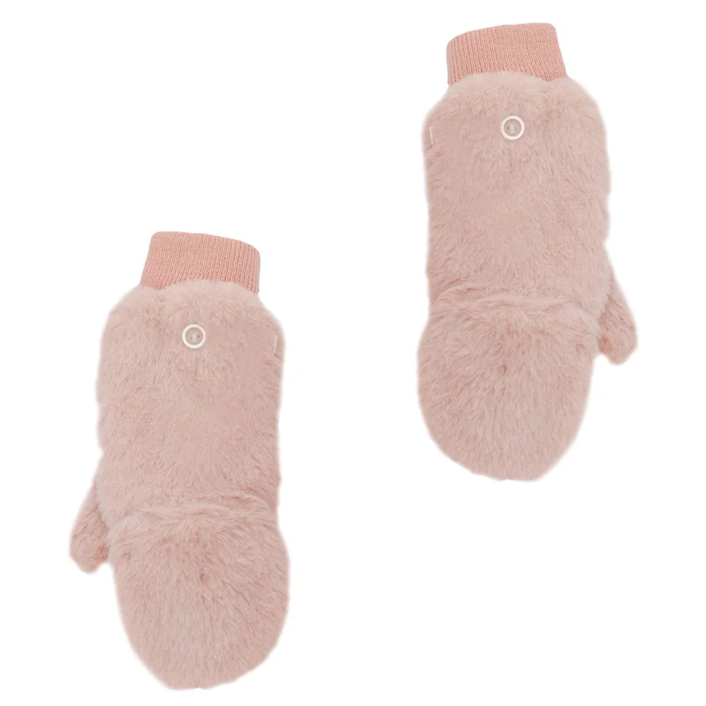 

1Pair Fluff Winter Gloves Creative Design Elasticity Warm Keeping Hand Cover Cycling Fluff Gloves Hand Warm Keep Prop