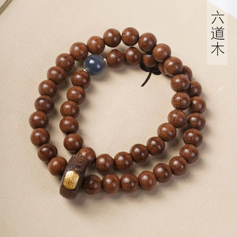 Six-Strand Wood DIY Dragon Scale Bracelet, 0.8mm, Unisex, Simple Style, Decorative Handheld Rosary Beads