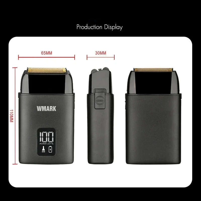 WMARK NG-983 Barber Shaver Shaper Electric Shaver Beard USB Electric Razor For Oil Head Shaving Machine Push White, 8100RPM