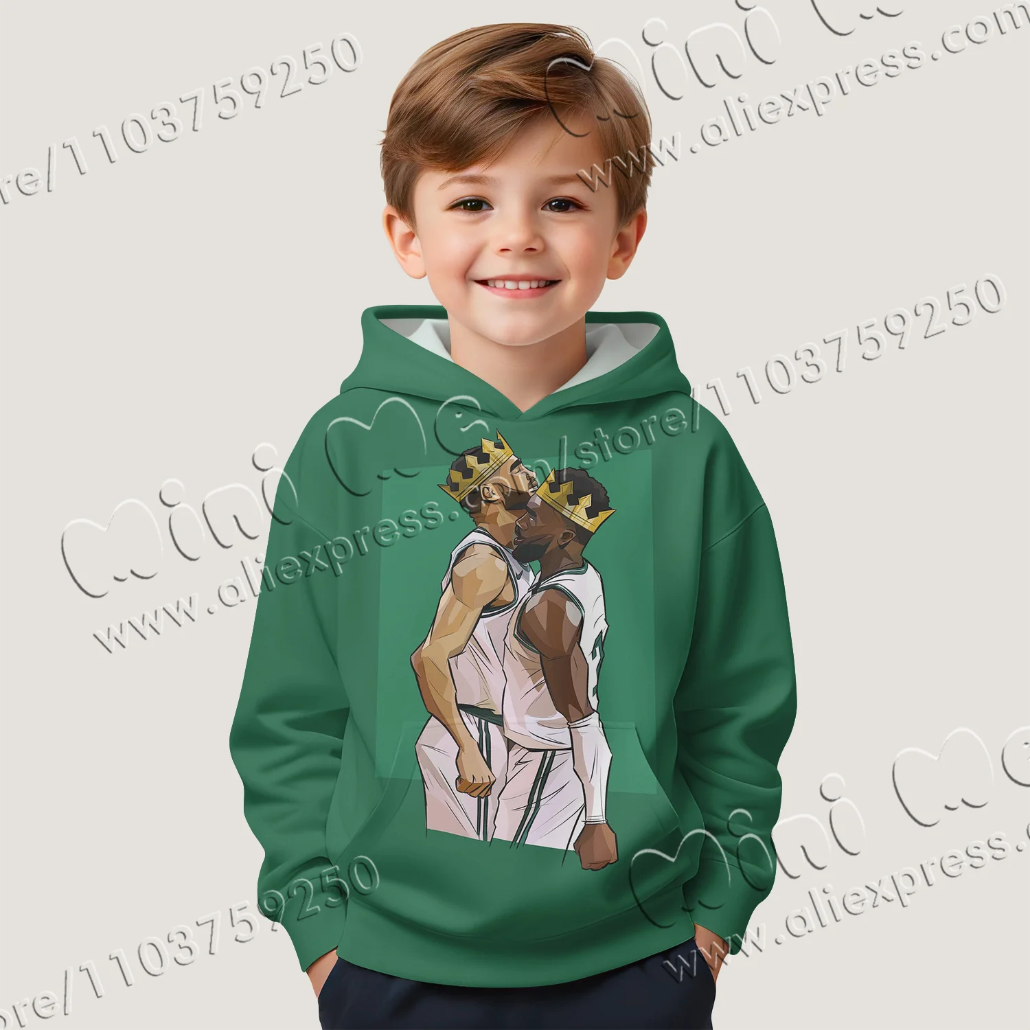 3D Printing NBA Celtic Champions Commemorative Tatum only men's and children's 2025 summer clothing children's Street Hoodie