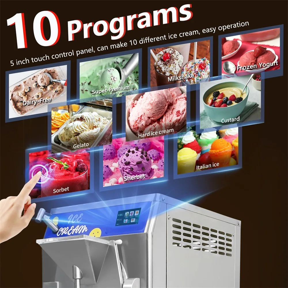 68L desktop hard ice cream machine commercial batch freezer digging ball ice cream machine