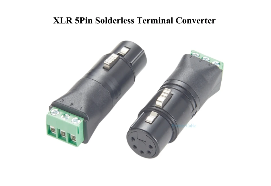 DMX512 XLR 5-Pin Buchse auf Schraubklemmenadapter XLR symmetrischer Audioanschluss für Bühnenlicht, Mikrofon, Lautsprecher – Detail 5
