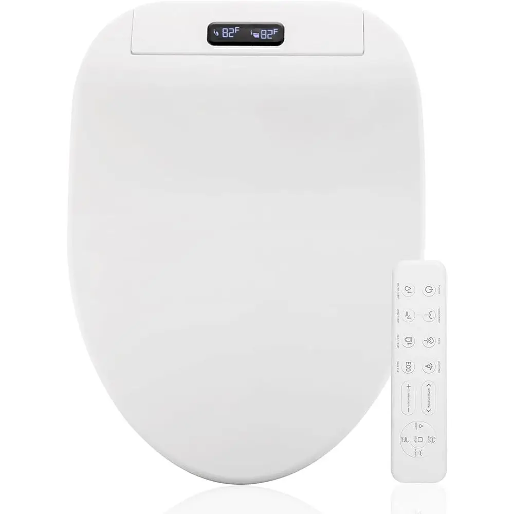 

Heated Elongated Bidet Toilet Seat with Wireless Remote Control - Warm Water, Convenient Clean, EB-4000e