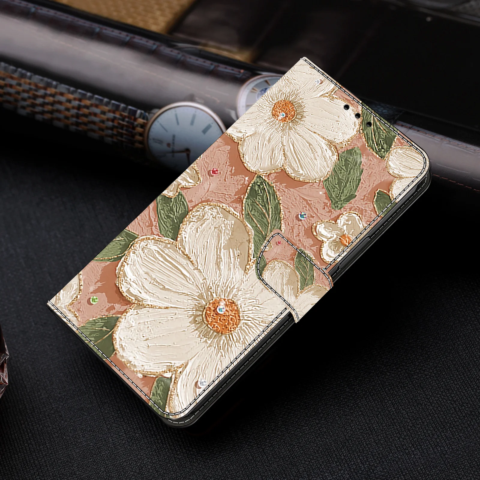 3D Magnetische Flip Leder Brieftasche Fall Für iPhone 17 16 15 14 13 12 11 X Xr Xs 8 7 6 6s Se2 Se3 2022/20 Mini Air Plus Pro Max – Detail 7