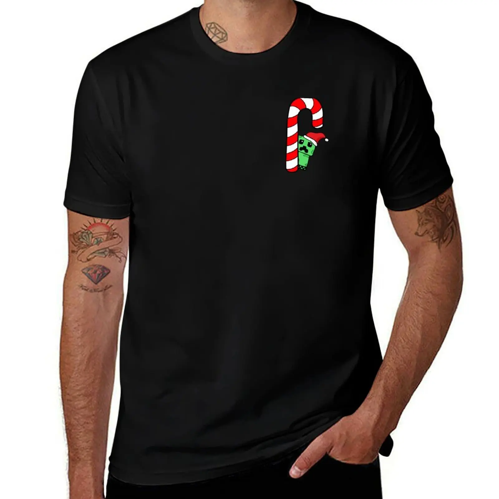 

Candy Cane Creeper T-Shirt t shirts for man pack white anime t shirts for man t shirt man luxury T-Shirt