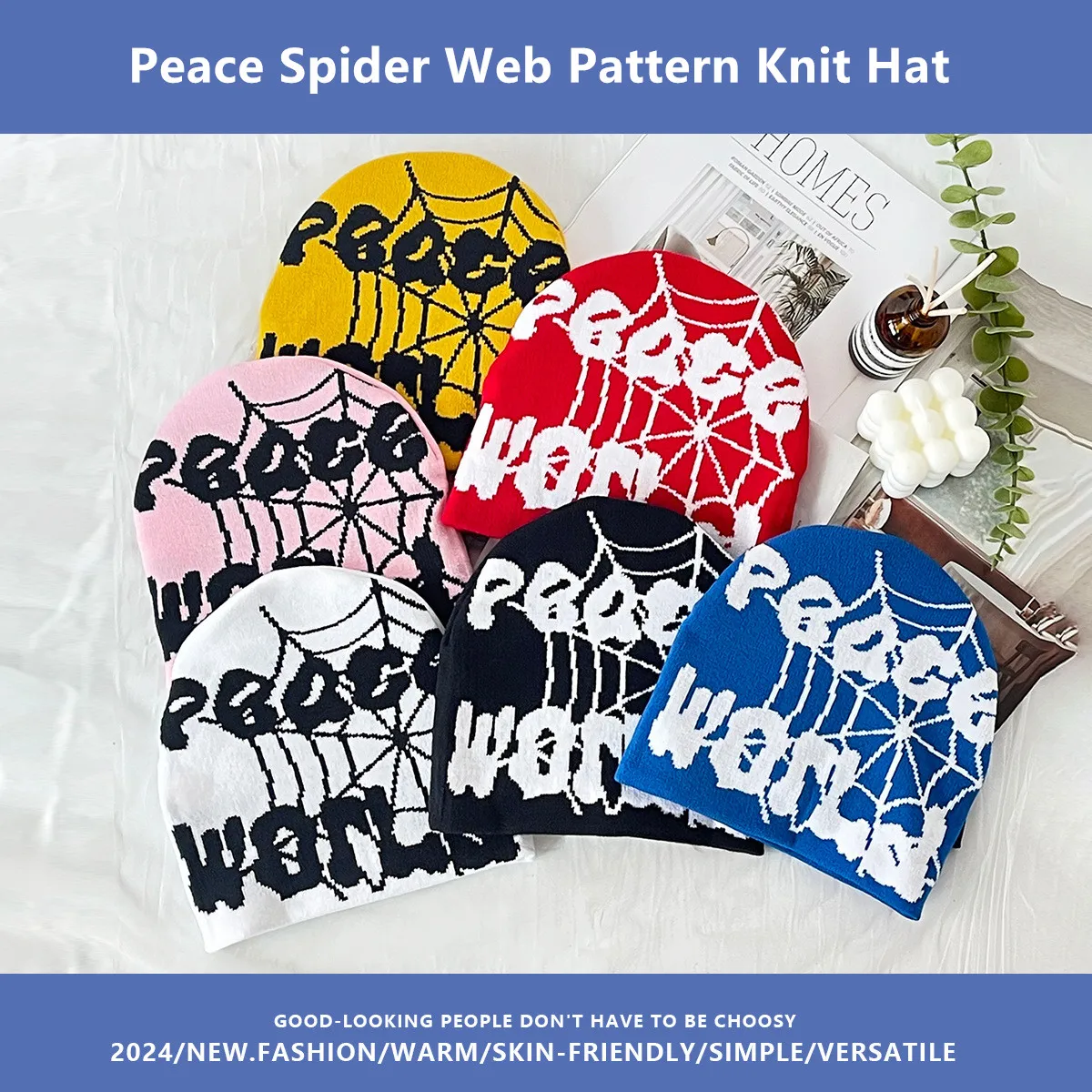 Spider Web Letter Jacquard Knitting Hat Men Women High Quality Beanies Cap Fashion Leisure Hundred Take Warm Caps Wholesale