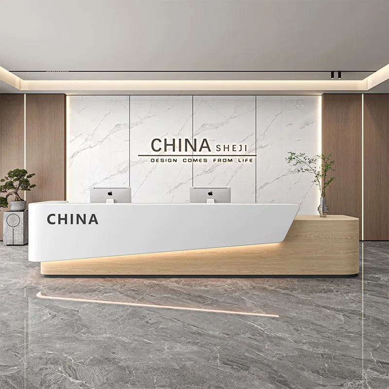

Office Reception Reception Desks Display Welcome Elegant Front Desk Reception Desks Design Modern Scrivania Industrial Furniture