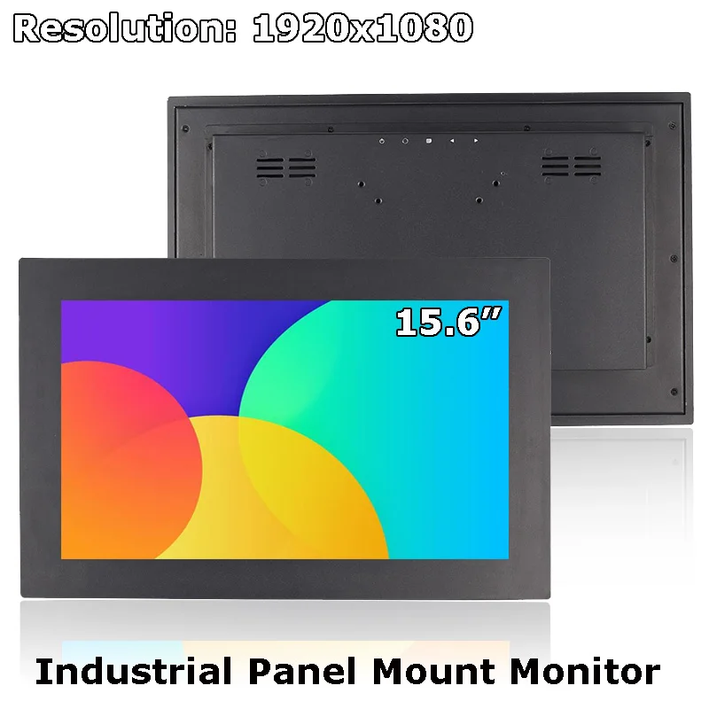 15.6 Inch 1920x1080 Panel Mount Style Industrial Grade Resistive/Capacitive Touch Screen Display Monitor With VGA HDMI USB