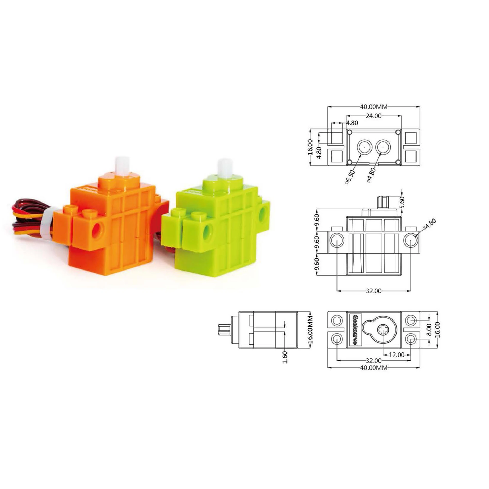 Geek Servos Rotazione dell'ingranaggio del motore 270 gradi 3-5V Servo compatibile con Micro:bit Robot Smart Car Parti di mattoni elettronici