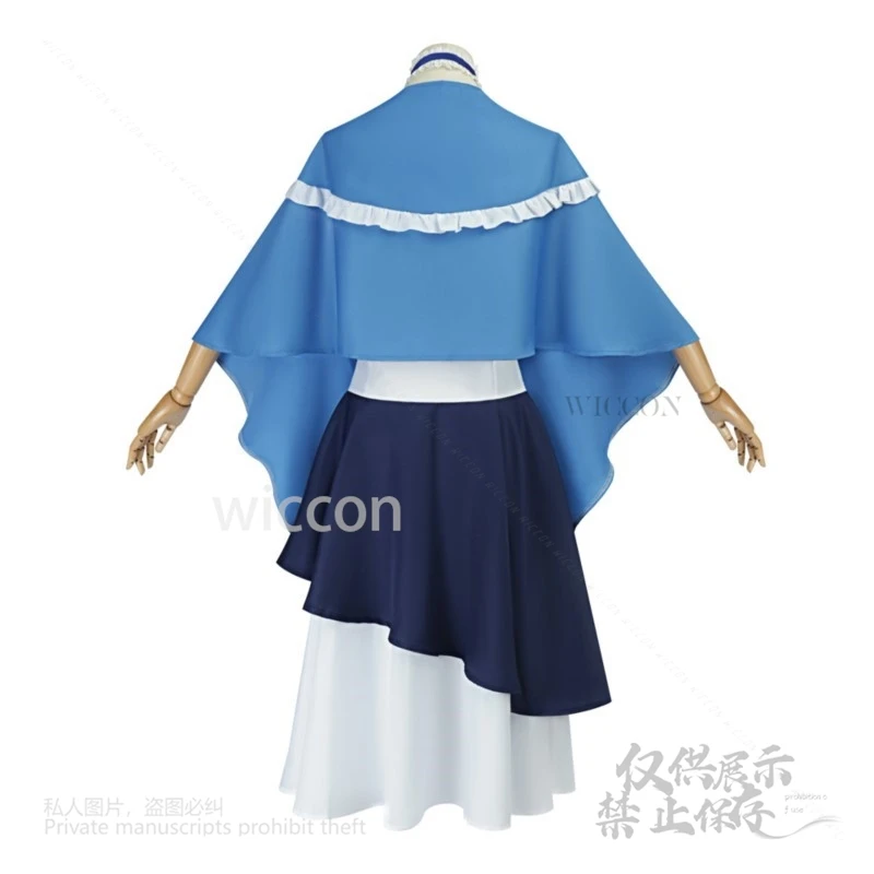 أزياء كوشيما كامومي التأثيرية بجيوب صيفية ملابس كاواي اليومية فستان أزرق بدلة الحفلات مجموعة كاملة من باروكات الهالوين النسائية