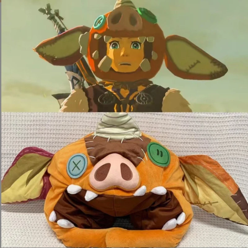 Game The Legend of Zelda Bokoblin Pig Hat Cosplay Headgear Plush Winter Warm Helmet Neck Pillow Mask Chrismas Party Kid Gifts