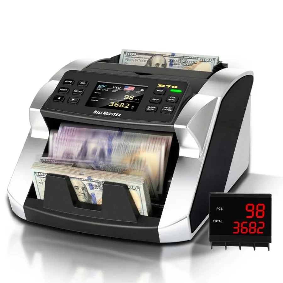 

6600 Mixed Denomination Money Counter Machine Bank Grade Contact Image Sensor CIS/UV/MG/IR/DD Fake Detector Touch Screen Printe