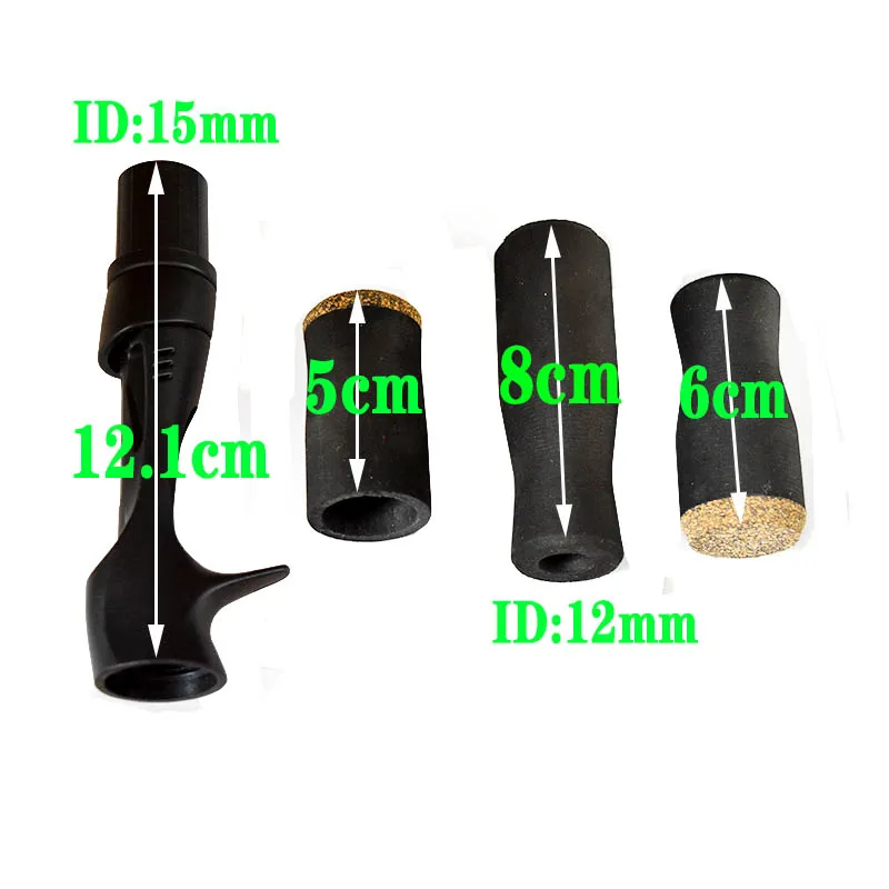1set Spinning Casting Reel Seat Blank Rod Handle Grip Pro Black EVA Rod DIY Repair Refit Combo Set Kit