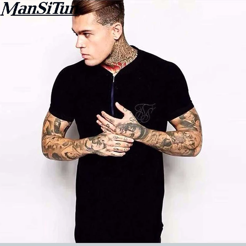 2022 Men ss Silk Kanye West Sik Silk Men Fashion Casual Hip Hop Irregular cut Zipper Short Sleeved  Black White red T-Shirt