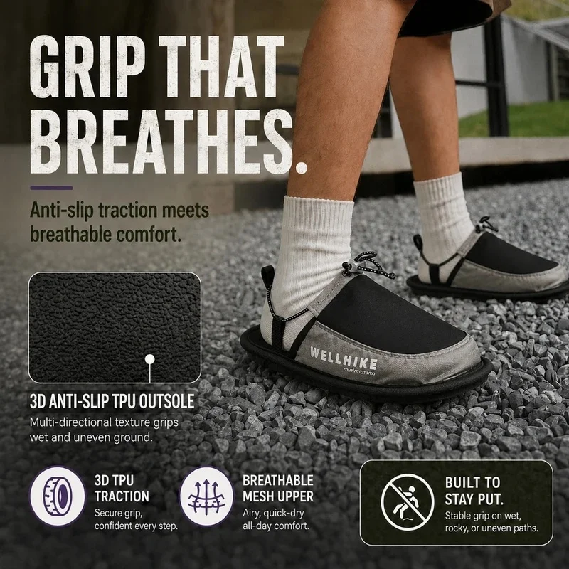 Quick Dry Camping Slippers Wad - Outdoor Adventure Shoes ulasan dan harga
