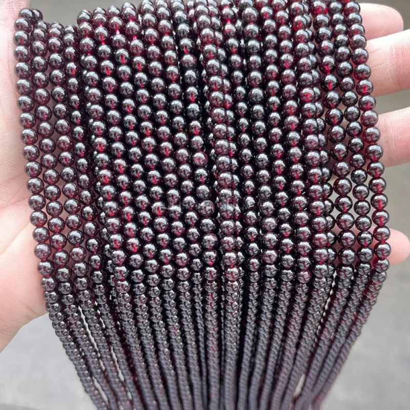 

Natural Garnet Loose Beads Wine Red Round Beads Bracelet Beads DIY Jewelry Accessories
