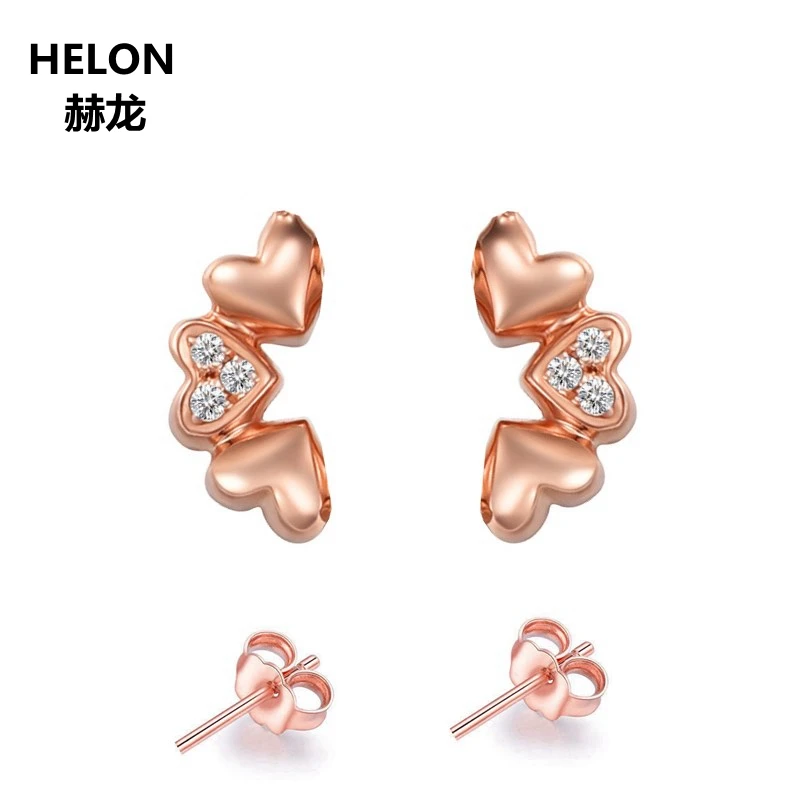 

Однотонные серьги из розового золота 14 к, женские серьги с полным разрезом, ювелирные изделия