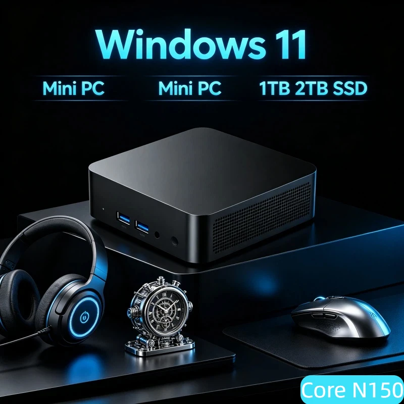 

Elegant Core N150 Windows 11 Pro Mini PC 32GB RAM 1TB/2TB SSD WiFi6 BT5.2 4K HD Office Gaming PC 3 Years Warranty
