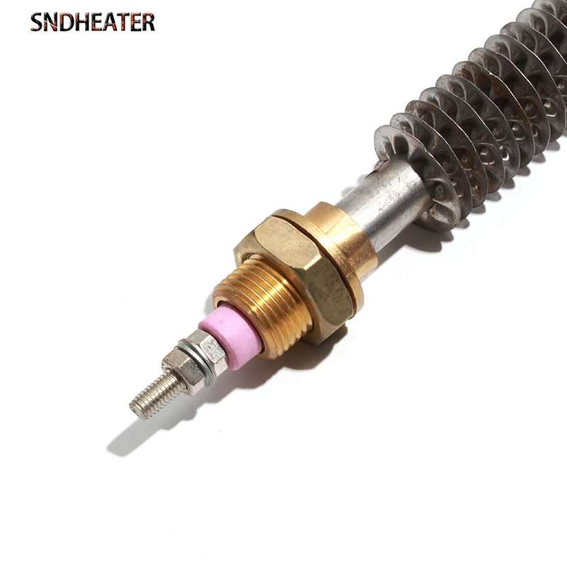 SNDHEATER Finned Tubular Heating Element 304SS Radiator 220V 1500W 2000W 2500W 3000W 3500W Drying Oven Electric Heat Tube