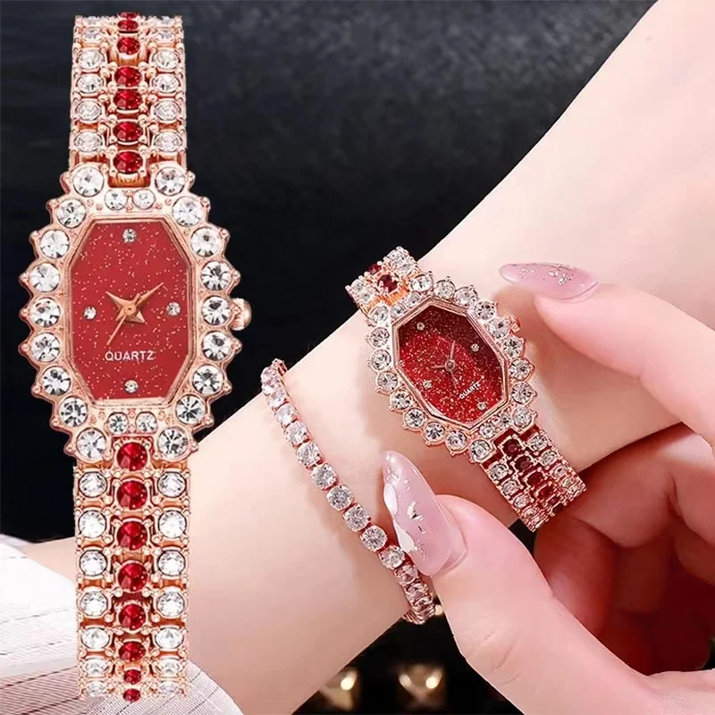 

Luxury Women Color Diamond Watch Square Rhombus Ladies Watch Quartz Fashion Bracelet Montre Femme Reloj Mujer Relojes Para Mujer